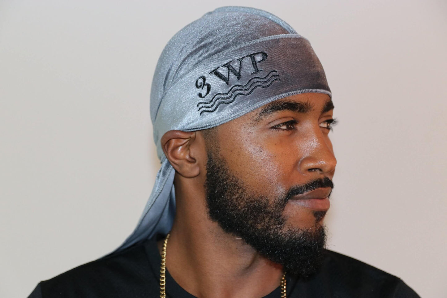 Grey 3WP Velvet Du-rag