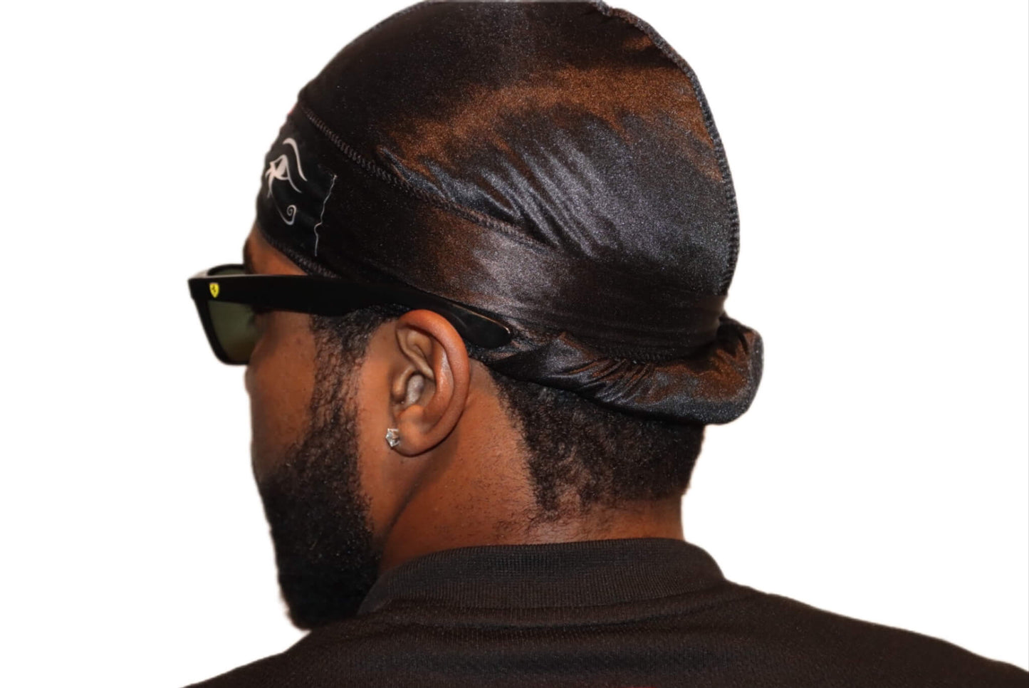 3WP Black Silky Du-rag Red Patch w/ Eye of Horus