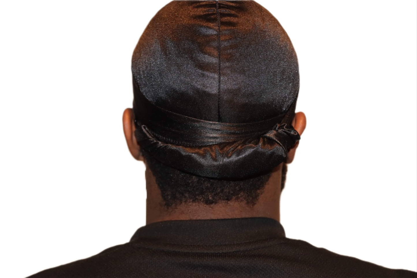 3WP Black Silky Du-rag w/ Red Patch