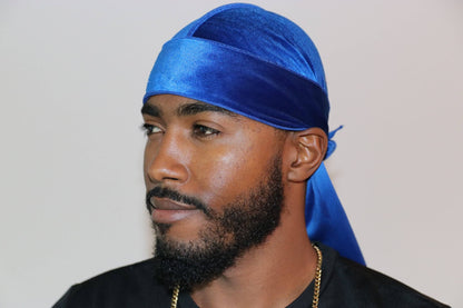 Blue 3WP Velvet Du-rag