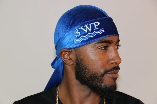 Blue 3WP Velvet Du-rag